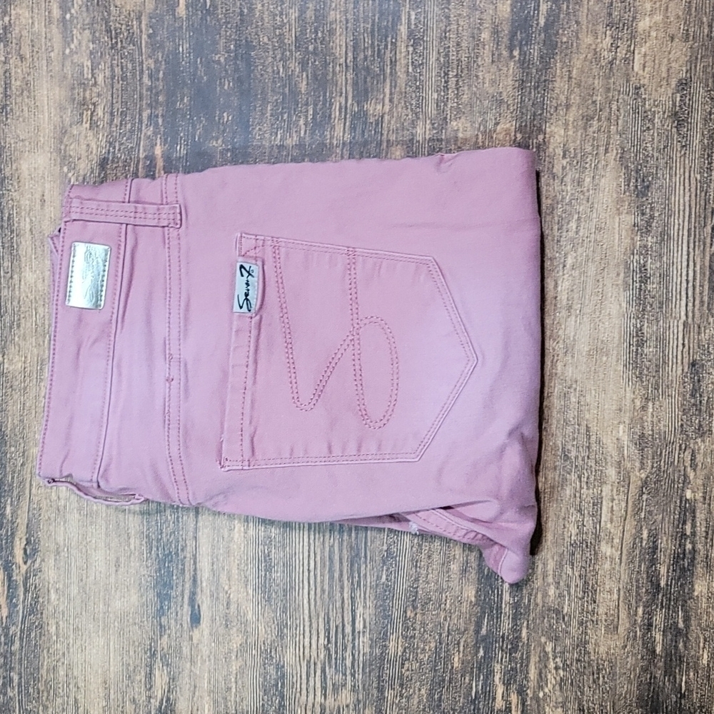 SEVEN7 mid rise ankle skinny raw hem dusty pink size 8